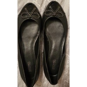 Michael Kors Posey Black Leather Flat